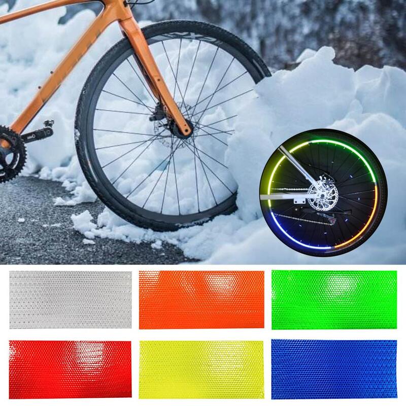 Bicicleta luminosa adesivo bicicleta ornamentos faixa reflexiva 6 cores criativo prático bicicleta fluorescente tira