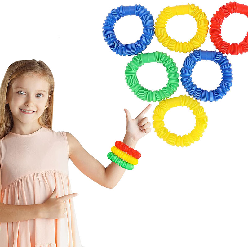Tubos de colores para adultos y niños, juguetes antiestrés sensoriales para aliviar el estrés, plegables