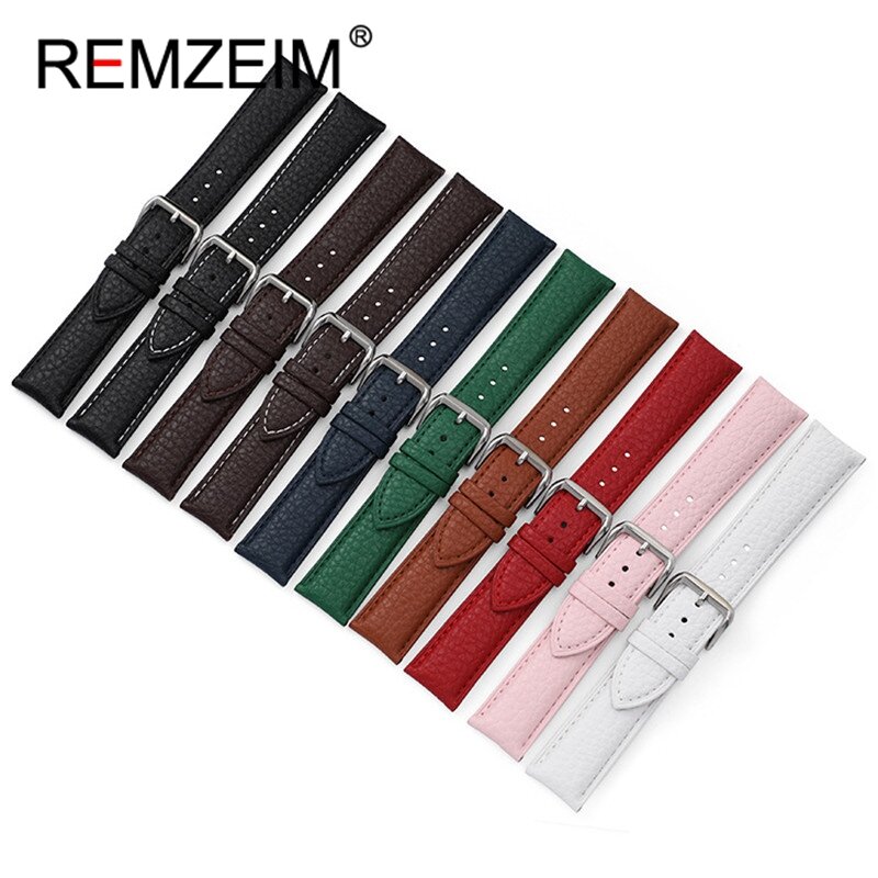 Cinturino in vera pelle pelle di vitello uomo donna cinturino accessori per orologi bracciale 12mm 14mm 16mm 18mm 20mm 22mm verde blu rosso