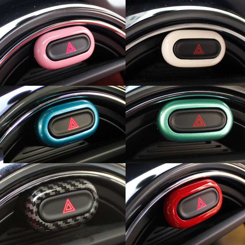 Car Sticker Warning Light Button Decoration Frame For MINI ONE Cooper F54 F55 F56 F57 Accessories Interior Modification Styling
