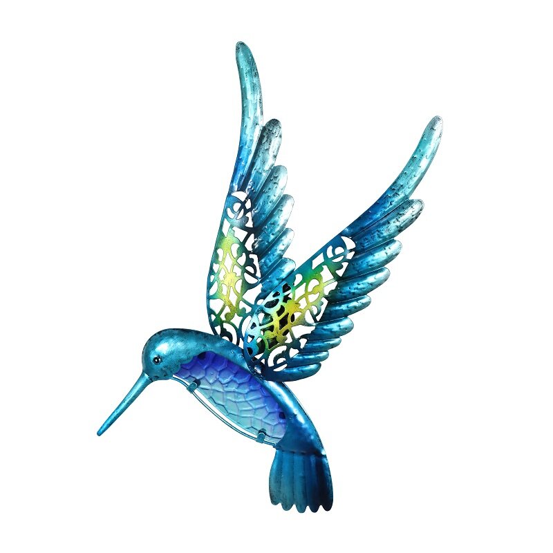 Metallo colibrì uccello parete opere d'arte del giardino esterno decorazione statue all'aperto per la casa miniature accessori sculture