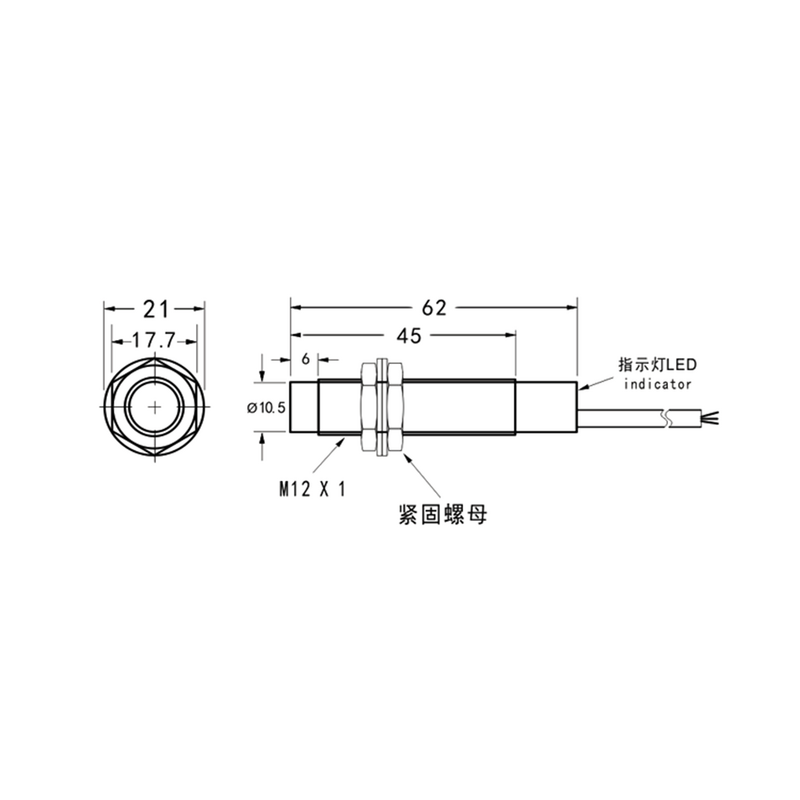 Taidacent M12 pojemnościowy czujnik zbliżeniowy wykryj plastikowe szkło drewno 5mm regulowana odległość pojemnościowy czujnik zbliżeniowy