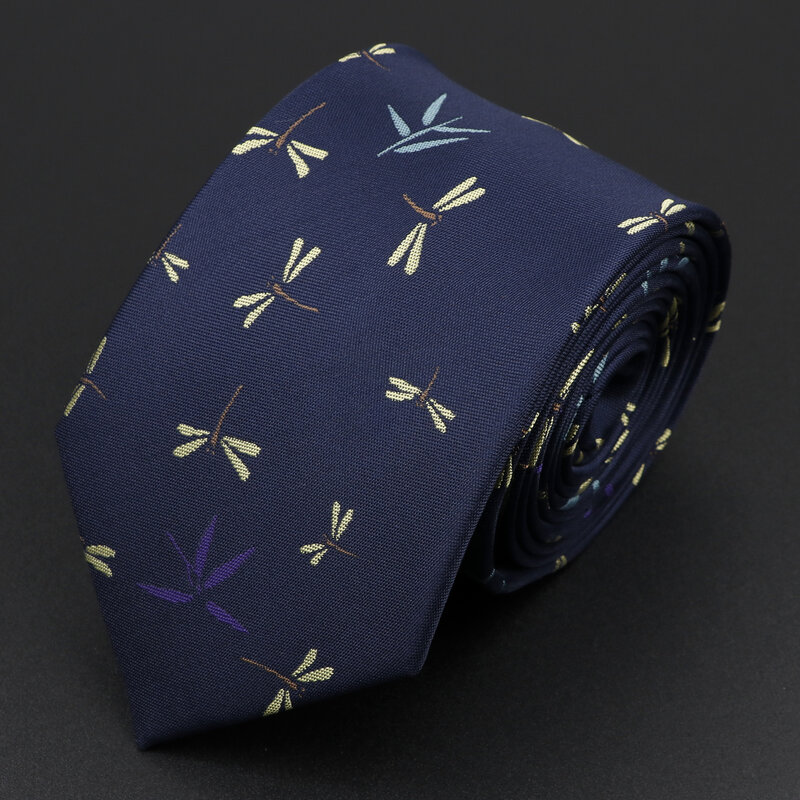 Gravata Jacquard de microfibra masculina gravata tecida animal, planta, caveira, flor, festa de casamento, dia do pai, presente de aniversário, design moderno