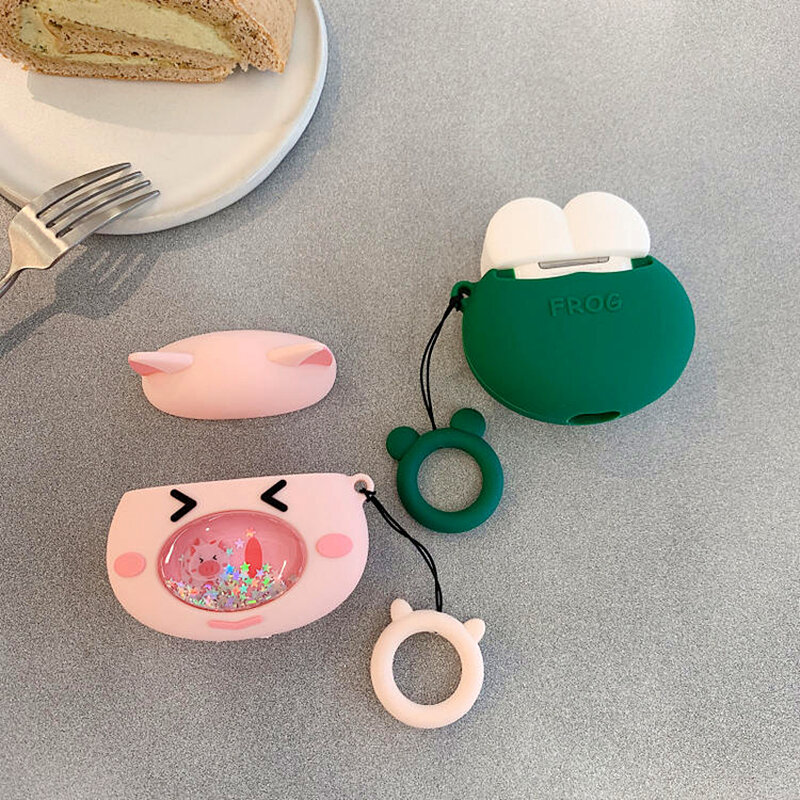 Śliczna żaba różowa świnia Quicksand etui na słuchawki do apple airpods 1 2 silikonowe słuchawki do etui airpods Bluetooth ochronna