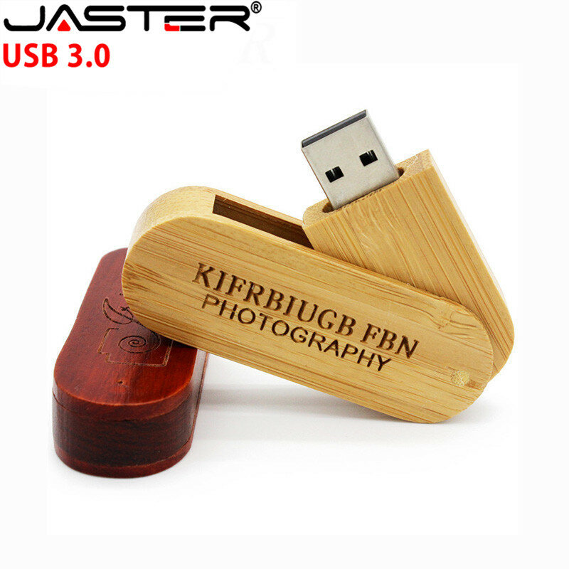 JASTER – clé USB 3.0 avec LOGO personnalisé en bois, support à mémoire de 4GB 8GB 16 GB 32GB 64GB, disque U, cadeau de mariage