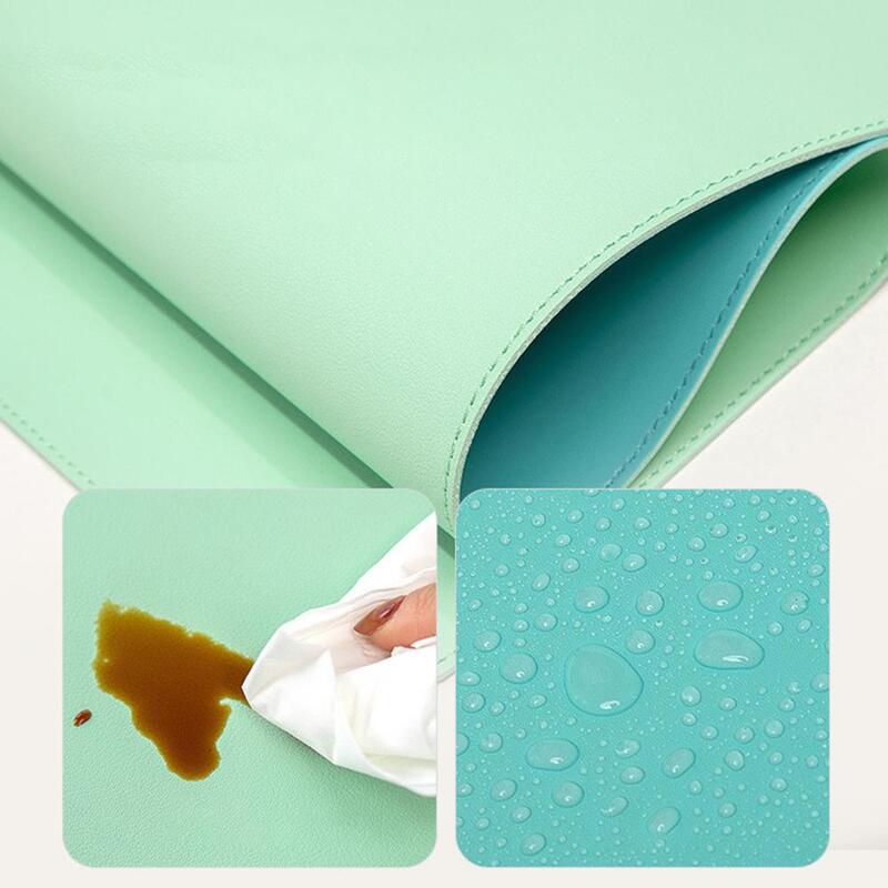 Stain Resistant Mouse Pad Strap Design Faux Leather Waterproof Smooth Surface Mouse Cushion Home Desktop Mat