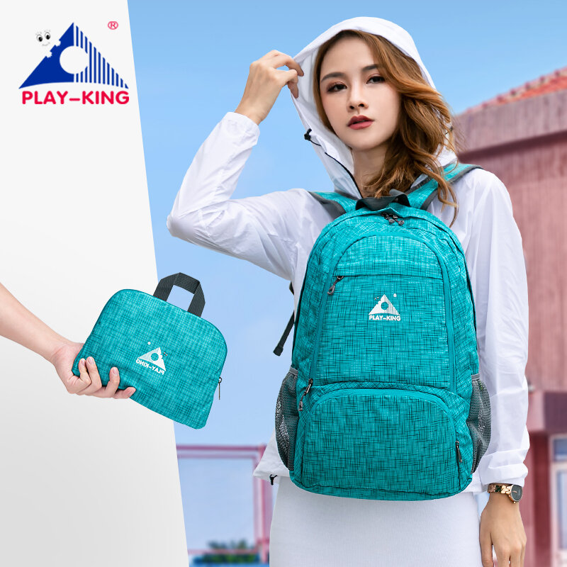 PLAYKING-mochila plegable de nailon para deportes al aire libre, bolsa plegable de nailon ligero, Multicolor, impermeable, para acampar, Senderismo y viajes