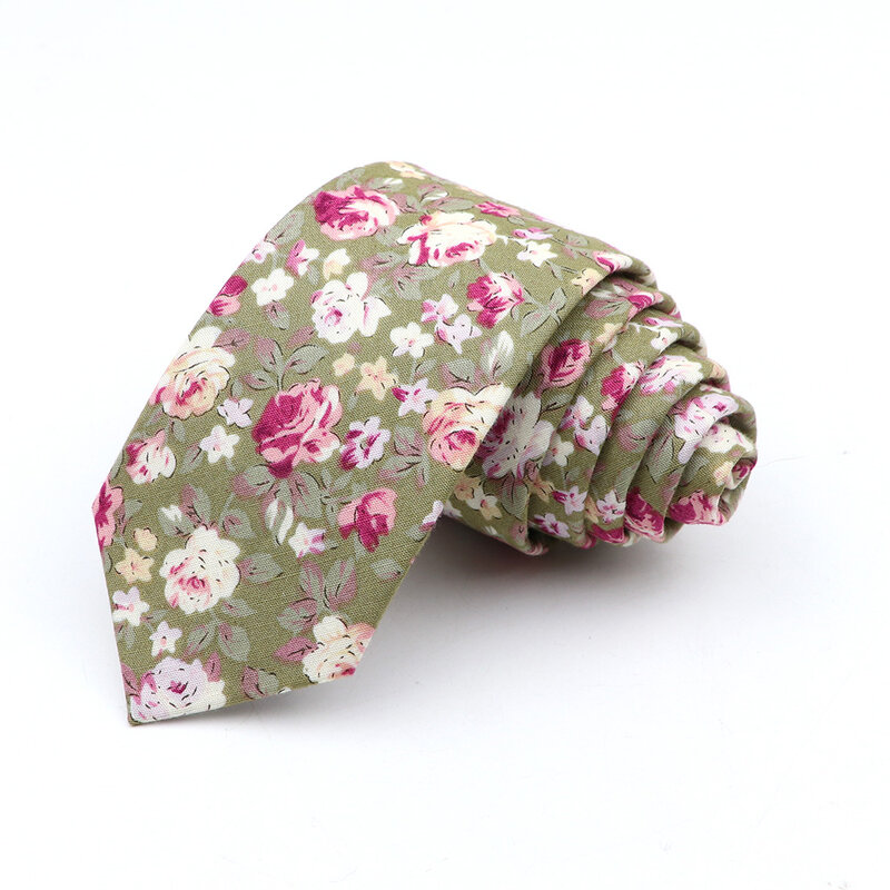 Dasi Bunga Baru untuk Pria Wanita Dasi Katun Ramping untuk Pesta Pernikahan Dasi Kasual Pakaian Klasik Dasi Leher Gambar Bunga Cravat