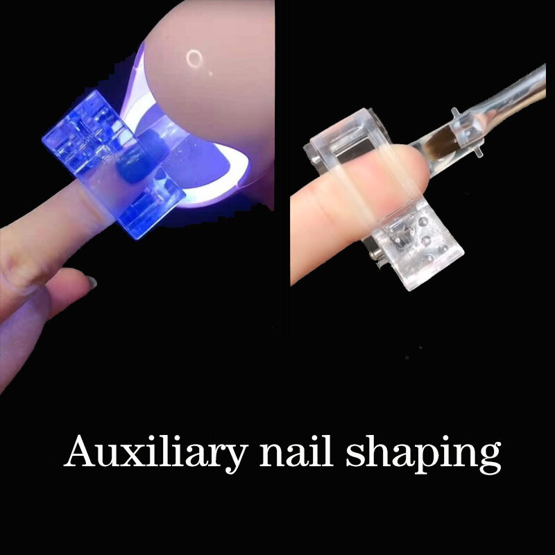Clip de cristal transparente para extensión de uñas, 5/10 piezas, Gel UV fijo, molde profesional para uñas