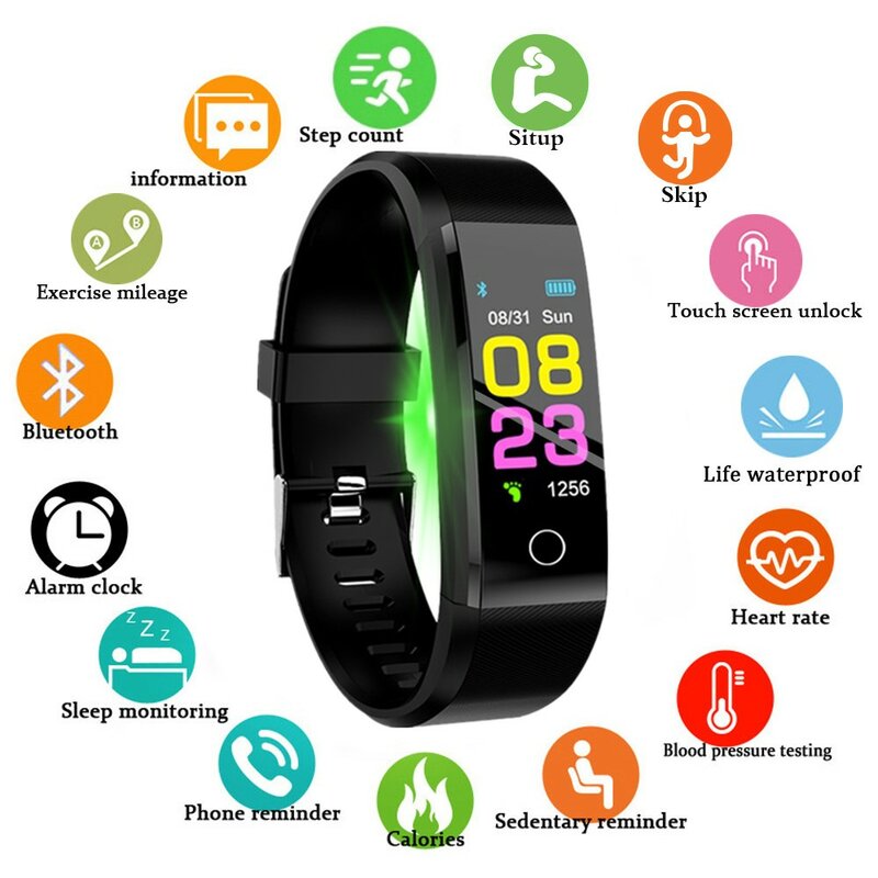 New Smart Watch Men Women Heart Rate Monitor Blood Pressure Fitness Tracker Smartwatch Sport Watch for ios android +BOX