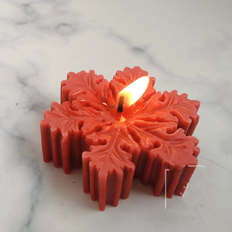 Kerst Sneeuwvlok Siliconen Kaars Schimmel Zeep Diy Aromatherapie Gips Kaars Decorating Mould Candy Chocolade Maken Tool Decor