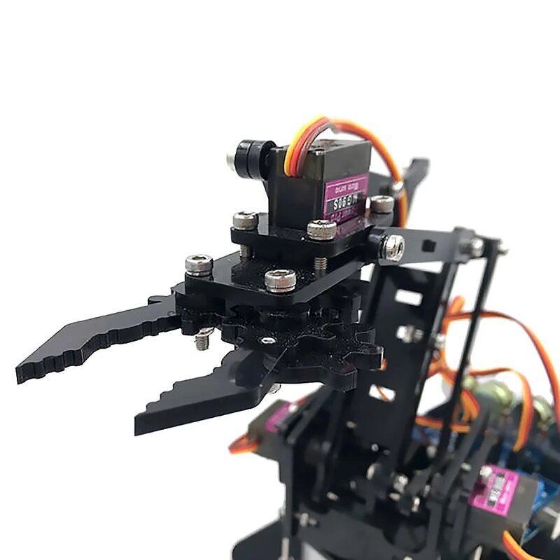 DIY Acrílico Robô Braço Robô, Garra Arduino Kit, 4DOF Brinquedos, Mecânica Grab Manipulador