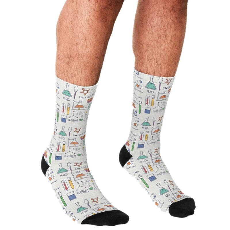 Calcetines divertidos de estilo harajuku para hombre, medias con estampado de estudios de ciencia, hip hop, monopatín, informales, Crazy, novedad