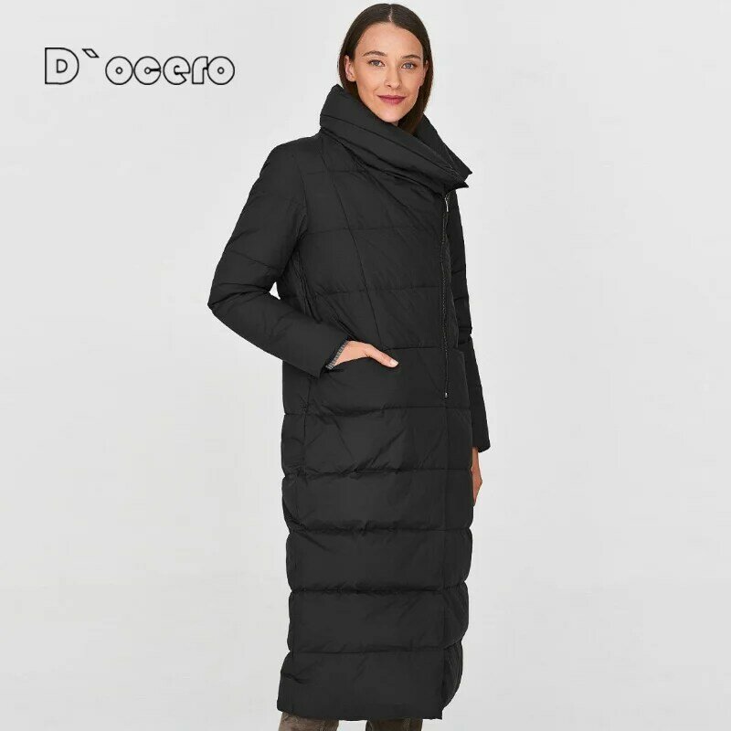 Doocero 2022 inverno venda quente jaqueta feminina longo joelho de alta qualidade algodão para baixo jaqueta feminina casaco quente h versão simples parka