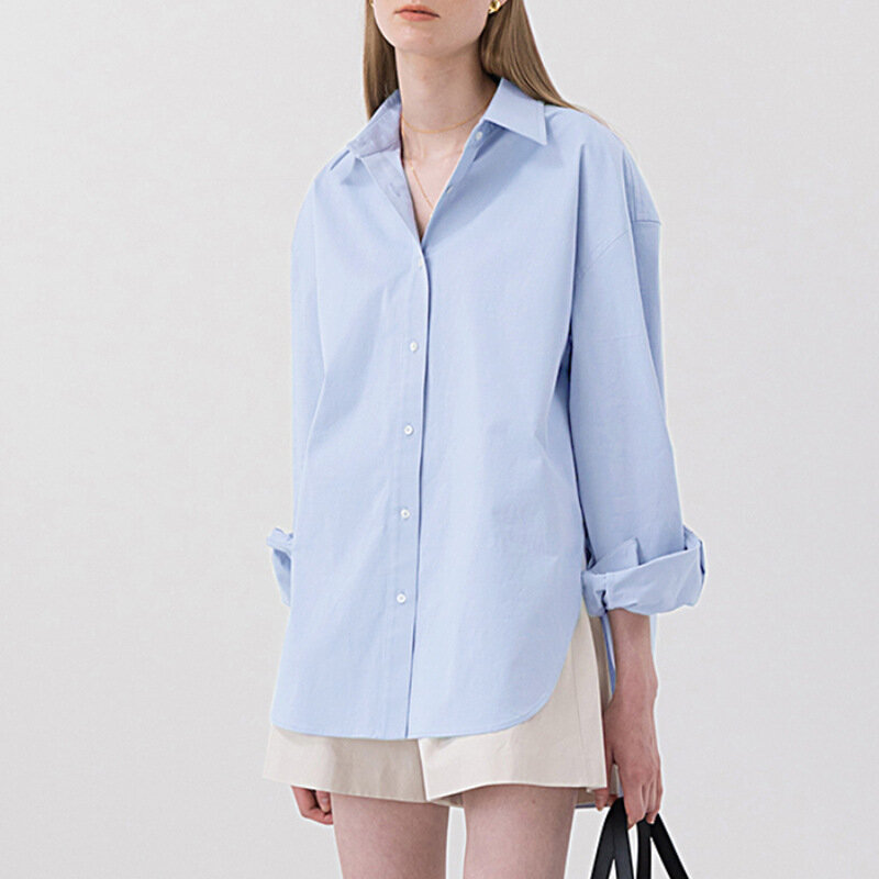 MRMT 2024 Новая женская нишевая Простая рубашка Женская корейский стиль Топ дизайн чувство большого размера Толстая Mm Свободная рубашка