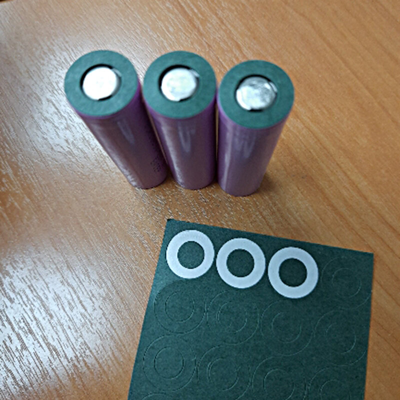 Li-ion bateria isolamento junta, papel de cevada, bateria, célula oca isolamento eletrodo, almofadas isoladas, 18650, 100pcs