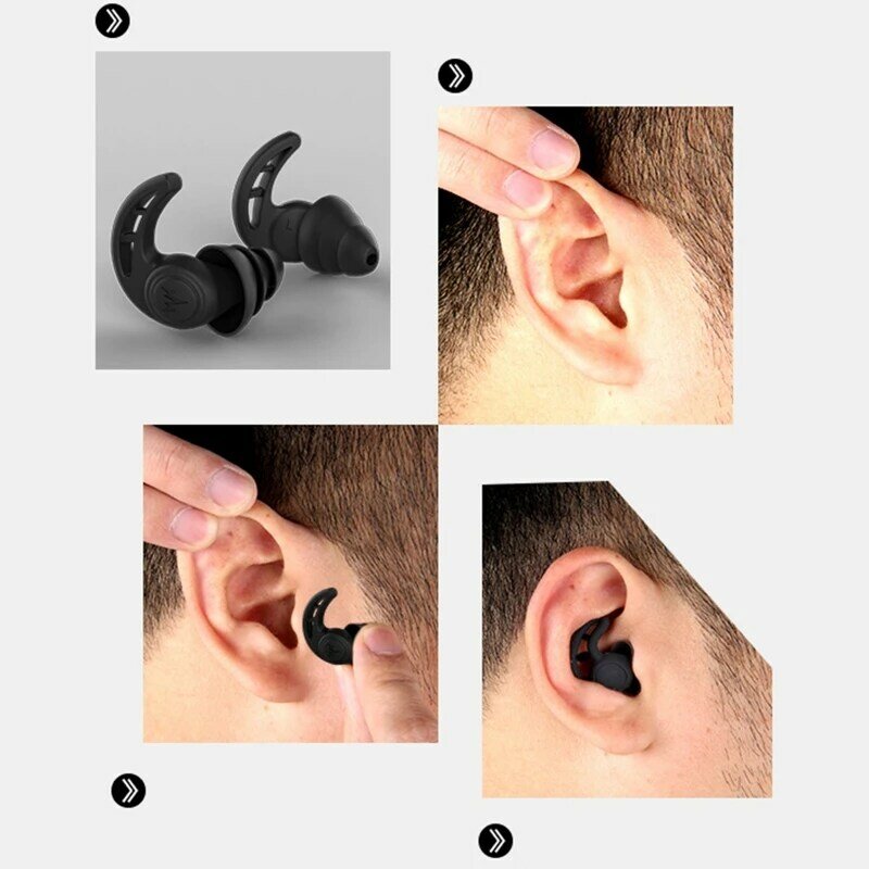 1 пара, 3-слойные Мягкие силиконовые затычки для ушей