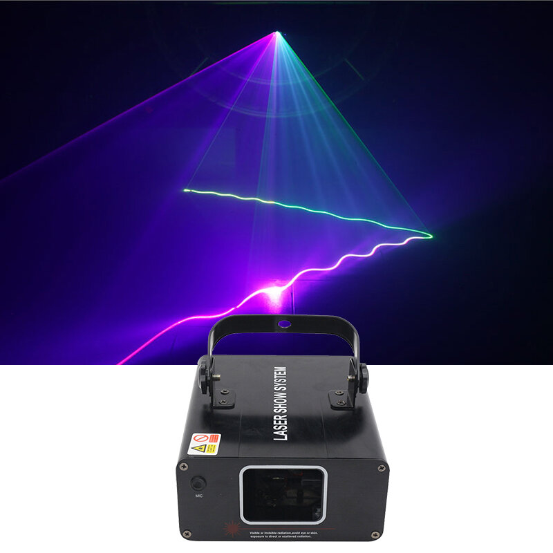 Professional DJ Laser Show Full Color 96 RGB Patterns Projector Stage Effect Lighting for Disco Xmas Party 1 Head Lazer Show