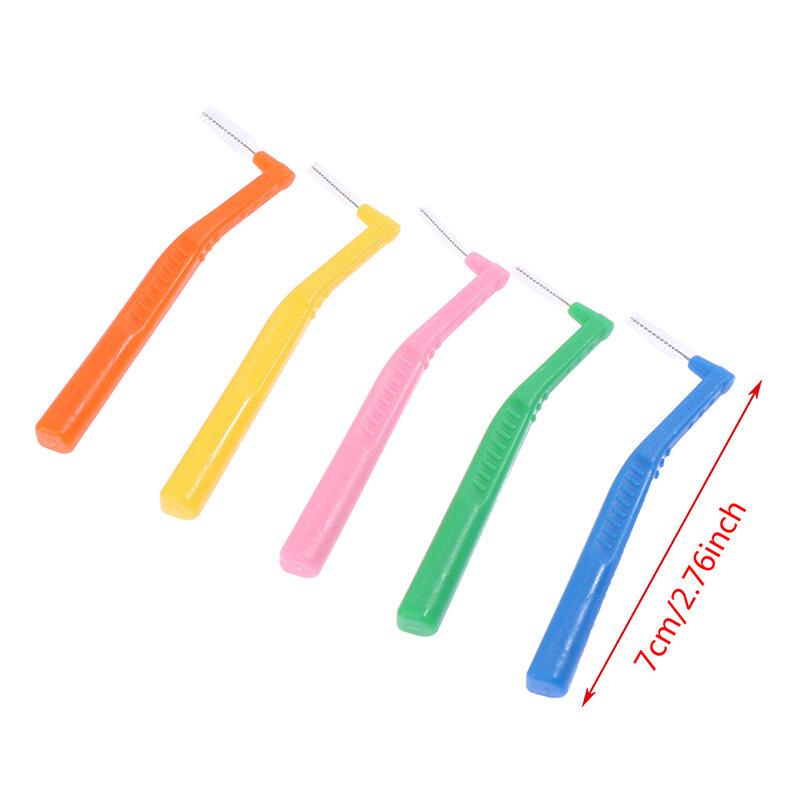 5pcs/box L Shape Push-Pull Interdental Brush Oral Care Teeth Whitening Dental Tooth Pick Tooth Orthodontic Toothpick ToothBrush