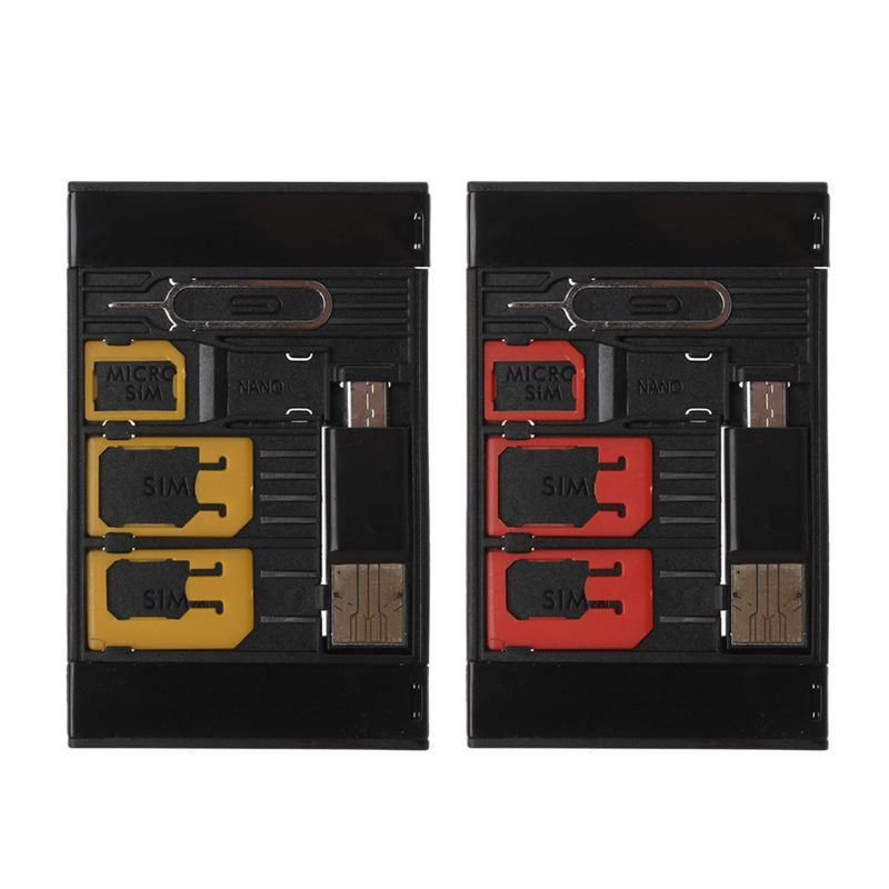 5 in 1 Universal Mini SIM Karte Adapter Lagerung Fall Kits Für Nano Micro SIM Karte TF Speicher Kartenleser dropshipping