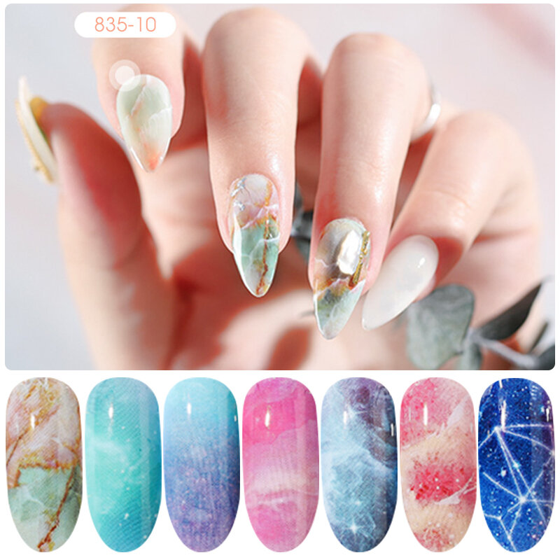 HNUIX 10 farben nail art sterne transfer papier heißer verkauf Regenbogen sky Japanischen stil nagel folie aufkleber nagellack klebstoff aufkleber