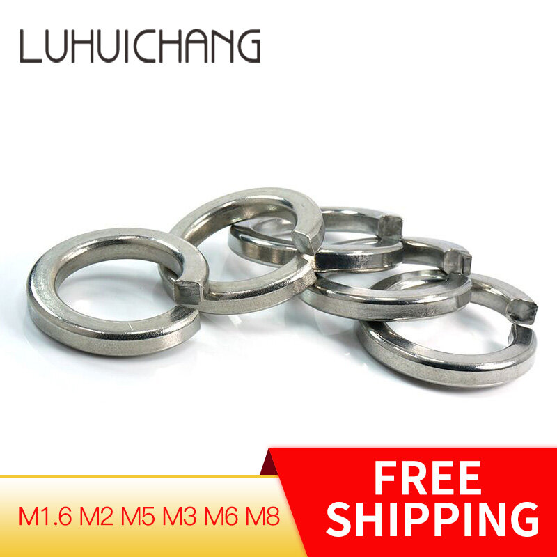 M1.6 M2 M5 M3 M6 M8 304 Stainless Steel Metal Shell Pad Spring Washer Split Circlip Elastic Gasket Shim Shaft Lock