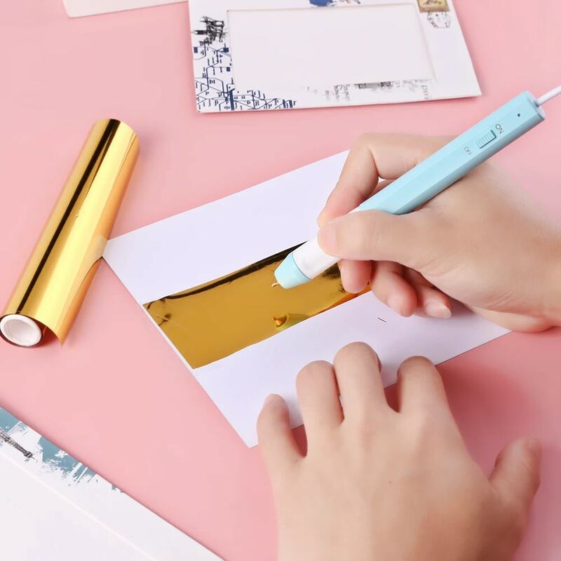 0.8/1.5/2.5/2.5*0.35Mm Usb Warmte Folie Pen Kalligrafie Tip Slanke Handvat Met Warmte-Slip Grip Gebruikt Op Papier Lederen Plastic Kaart