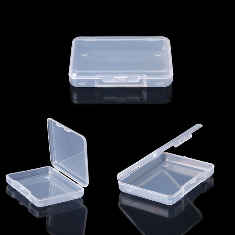 Retangular plástico transparente transparente caixa de armazenamento coleção recipiente organizador