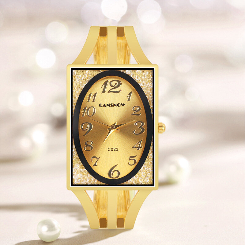 Nuovo orologio da donna rettangolare di lusso orologio da donna in acciaio al quarzo dorato orologio da polso da donna in cristallo di moda femminile 2021 montre femme