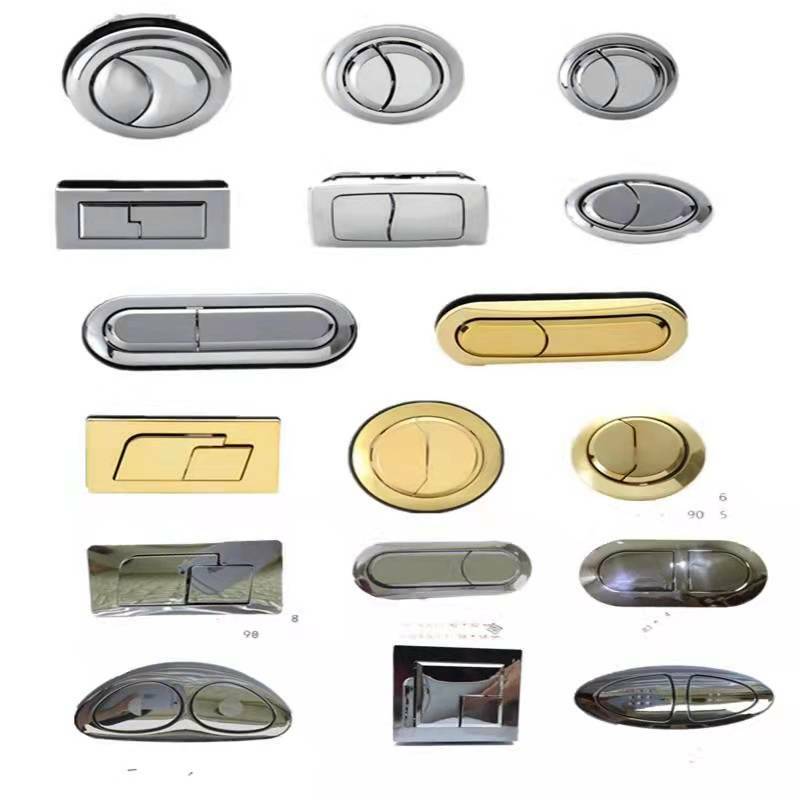 Duplo Flush Toilet Tank Button, Ouro Botão Cabeça Redonda, Acessórios do banheiro, Water Saving Valve, 58mm, 48mm, 38mm, 1Pc