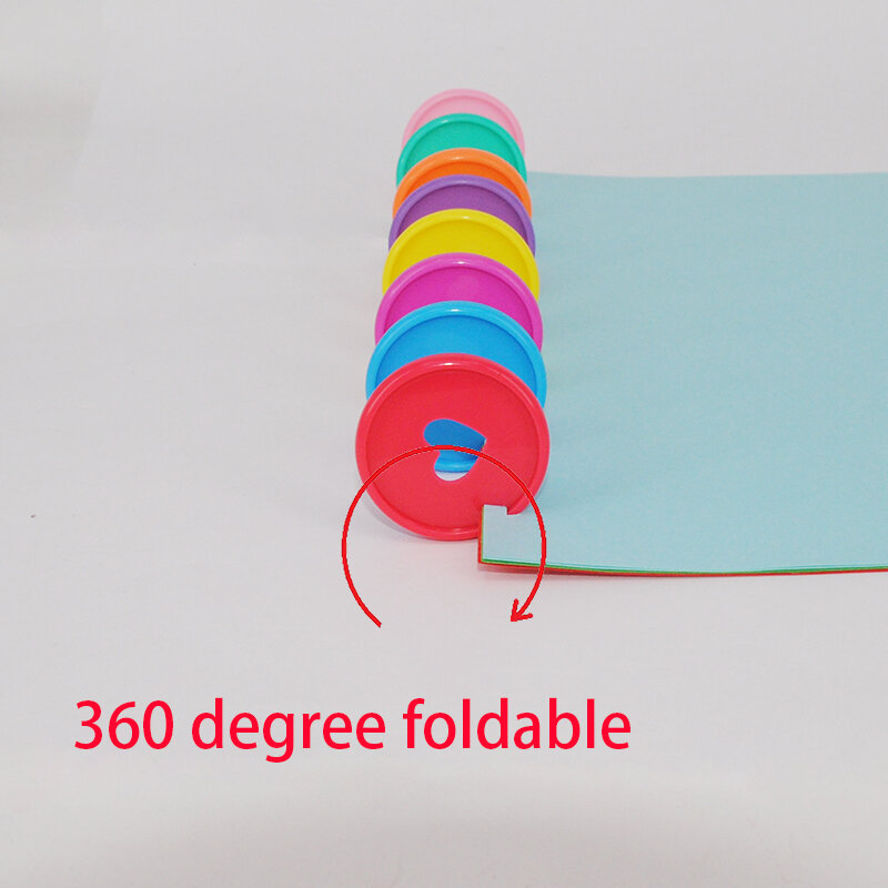 11 sztuk 35mm kolorowe grzyby Hole Binder pierścienie Notebook dyski Binder Planner Binding klamra 360 stopni składane materiały biurowe