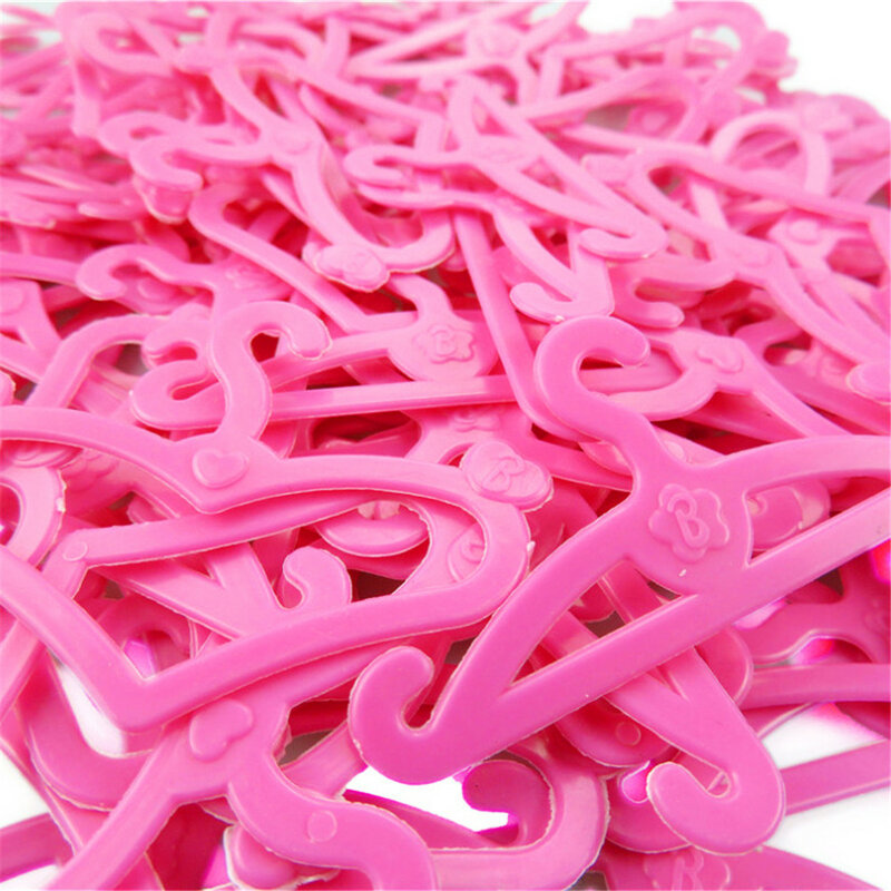 20 Diverse Pop Hangers Rag Baby Accessoires Roze Prinses Pop Jurk Up Kleerhanger Speelgoed Gift Speelgoed Voor Kinderen Meisjes