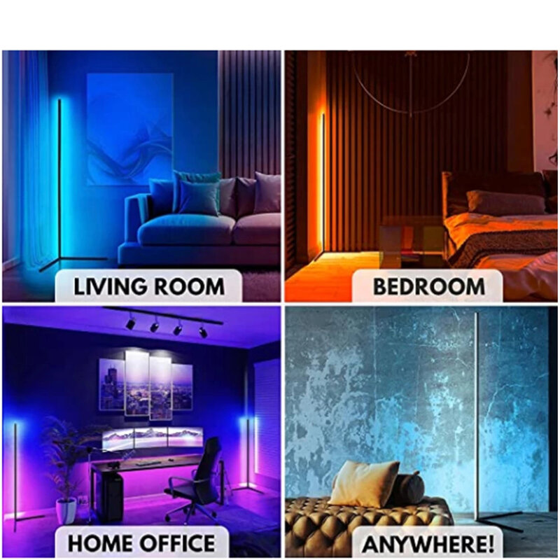 RGB 실내 LED 플로어 램프 현대 간단한 코너 막대 층 빛 거실 침실 분위기 서 빛