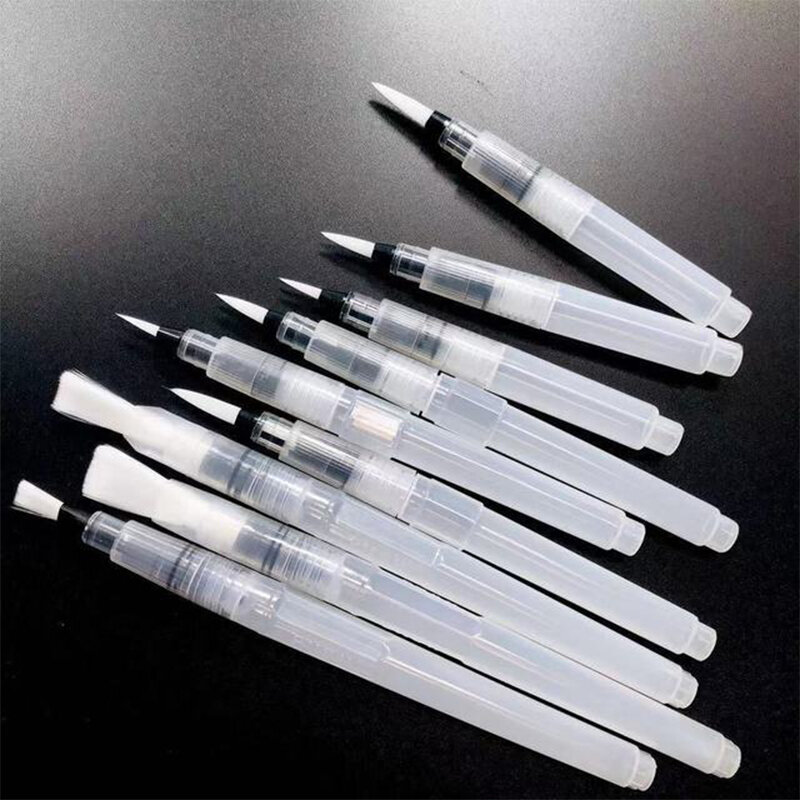 3/6Pcs Refillable Markers Paint Brush Water Color Brush Portable Soft Watercolor Brush Pen for Painting Drawing Art Supplies
