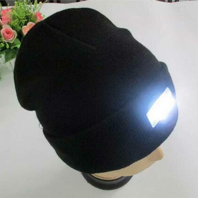Neuheit LED Licht Winter Warme Strick 5LED Caps Männer/Frauen Aports Hüte Beanies Bonnet Hüte Für Camping Wandern Fahrrad beleuchtung