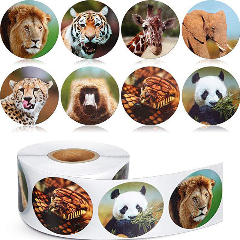 50-500Pcs Zoo สัตว์การ์ตูนสติกเกอร์สำหรับเด็กคลาสสิกของเล่นสติกเกอร์โรงเรียนครูสติกเกอร์รางวัล8การออกแบบรูปแบบ tiger