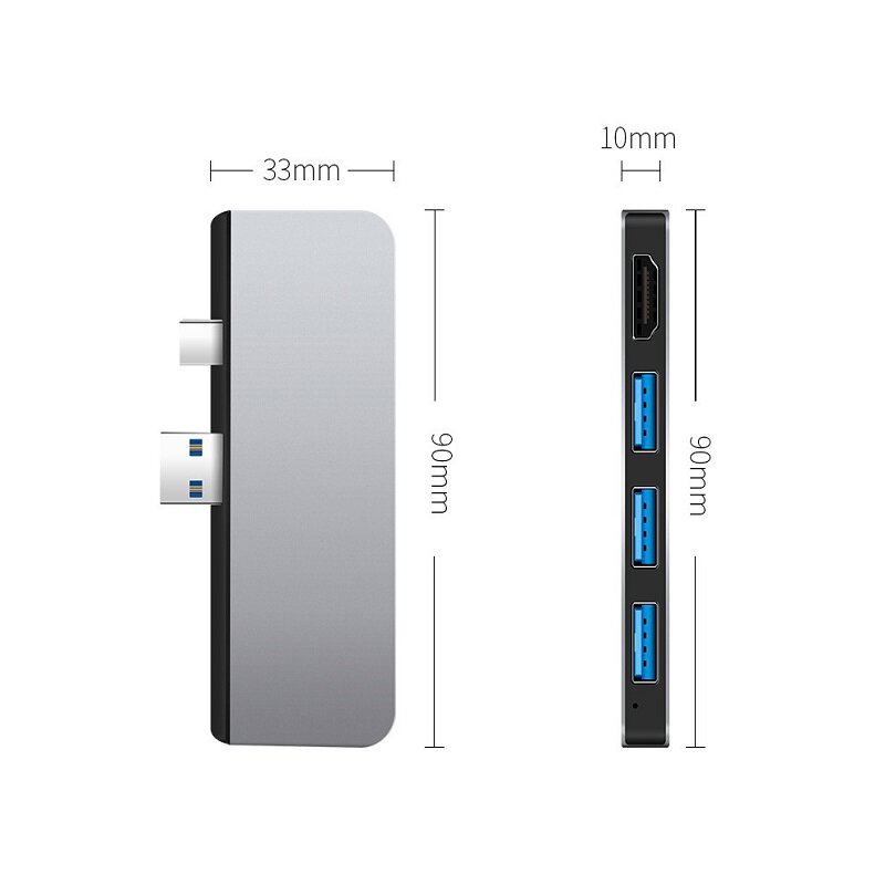 Microsoft Surface Pro 4/Pro 5/Pro 6/Pro 7 USB 3,0 концентратор HDMI 4K 1000 Мб гигабитный Ethernet адаптер SD / TF micro SD кард-ридер