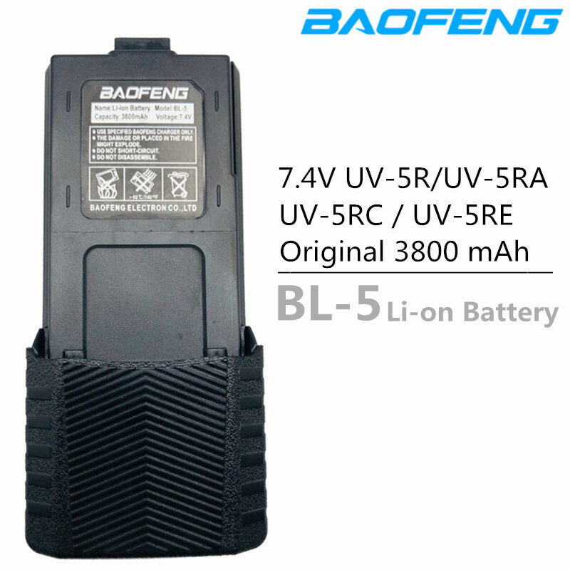 Baofeng-batería de litio recargable para UV-5R, pila de 3800 mAh, 7,4 V, 3800 mAh, para Baofeng UV 5R UV5R BL-5 +, 1 UV-5RE