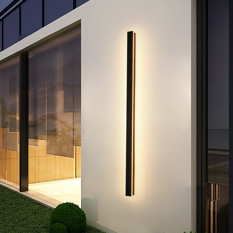 Lámparas de pared de tira larga impermeables para exteriores, luz Led Simple, moderna, creativa, para Villa, patio, pasillo, interior, accesorio de baño