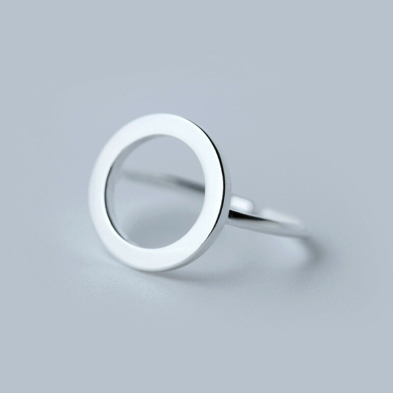 Кольцо женское из серебра 925 пробы, геометрическое, полое, круглое, регулируемое, минималистичное, аксессуары в стиле панк