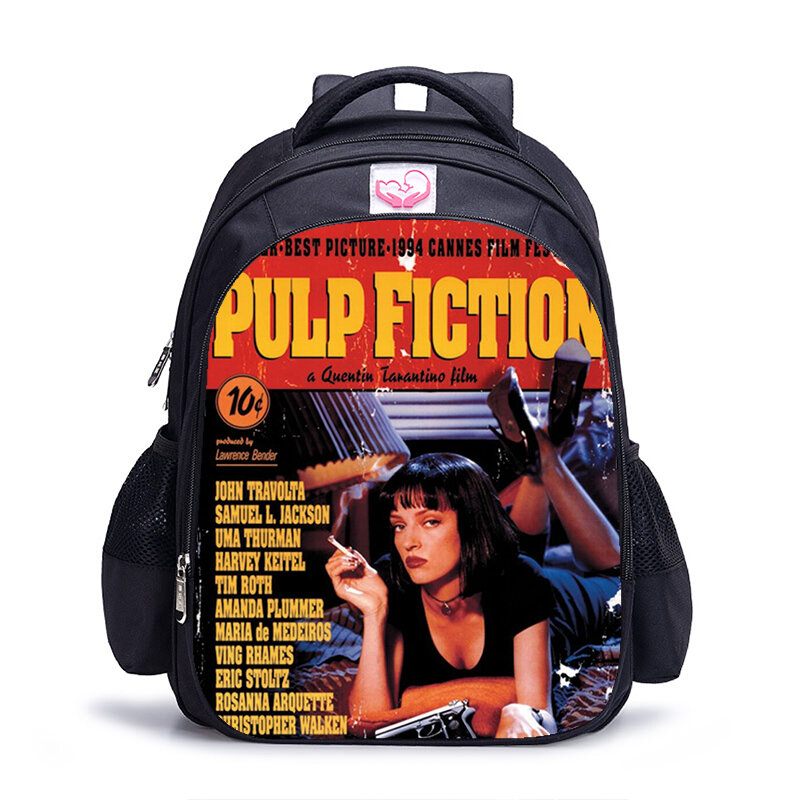 16 Inch Pulp Fiction Backpack Kids Boys Girls School Shoulder Bags Daily Bags Teenager Student College Mochila