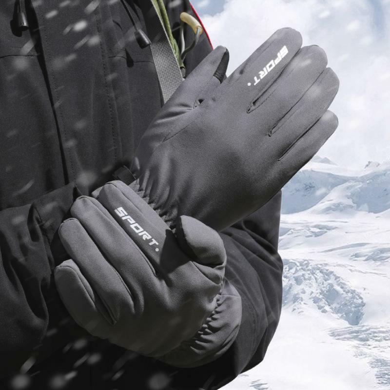 Jesienne i zimowe kolarstwo na świeżym powietrzu sporty zimowe narciarskie ciepłe rękawiczki męskie rowerowe ekrany dotykowe antypoślizgowe wiatroodporne wodoodporne rękawiczki
