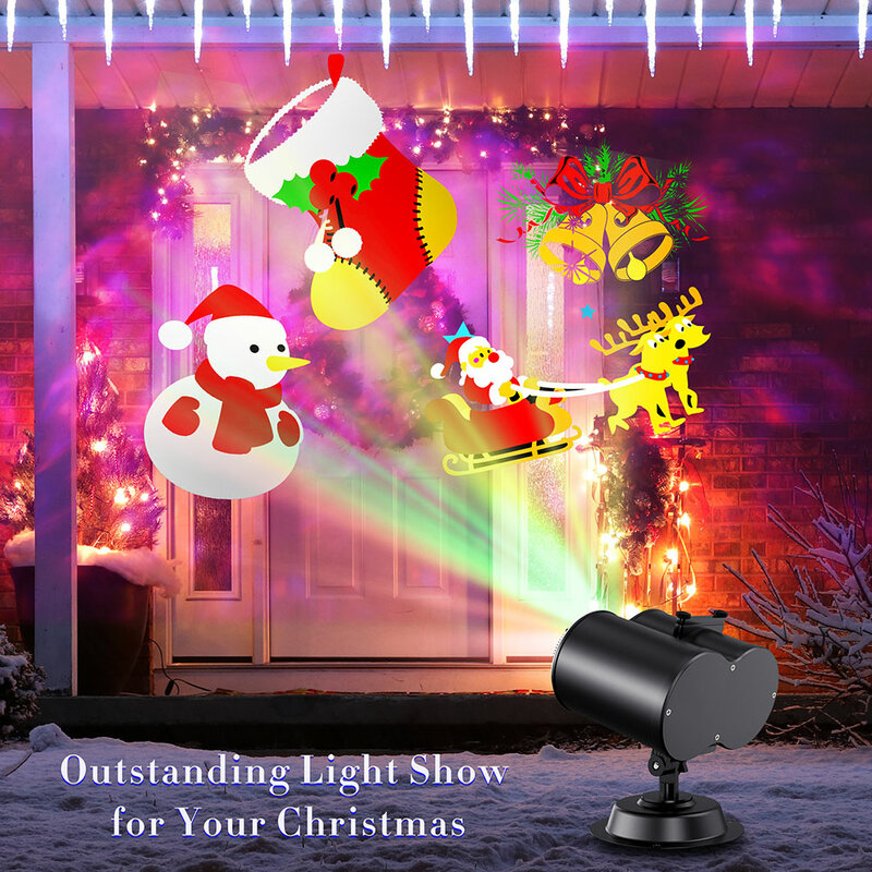 هالوين جهاز عرض الكريسماس أضواء في الهواء الطلق ، عطلة العارض أضواء مقاوم للماء مع جهاز التحكم عن بعد ، للمنزل هالوين عيد الميلاد عطلة
