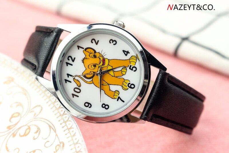 2024 jam tangan simba anak-anak populer jam tangan kuarsa hewan singa kartun pelajar sekolah dasar dan sekunder