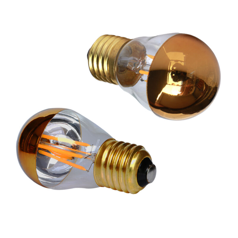 Bombilla Led Filament Lichter E27 4W 110v 220v Dimmer G45 Bubble Ball Birne Edison Sgolden Top Spiegel schatten Lampe Warm Weiß
