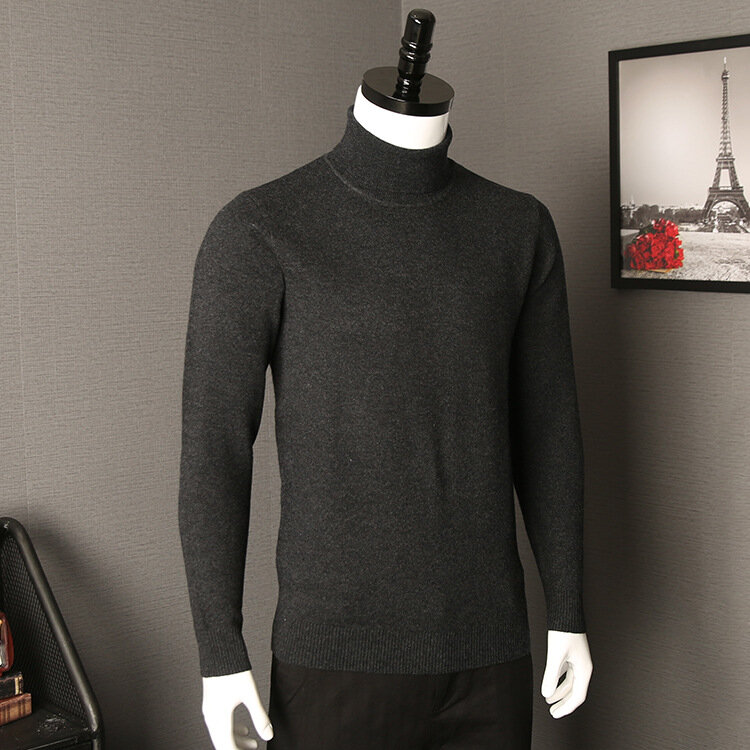 MRMT-suéter de punto con solapa para hombre, Jersey informal de cuello alto, Color sólido, marca de otoño e invierno, 2024