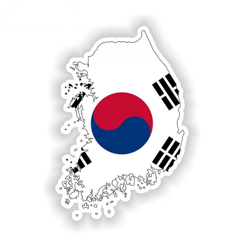 CMCT الإبداعية شخصية الديكور الكورية خريطة العلم متعة غطاء مقاوم للماء خدش سيارة ملصقا 15 سنتيمتر-10 سنتيمتر