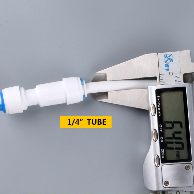 Tubo de válvula de retención blanca, Conector de tubo de junta recta de 1/4 MM, accesorios de purificador de agua de sistema de ósmosis inversa, 1/4-6,5 pulgadas
