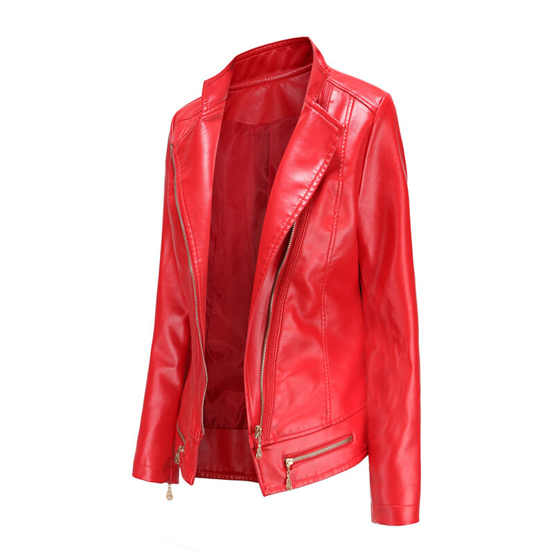 Однотонные куртки 2021, Женская свободная повседневная куртка, Новая женская мотоциклетная куртка на весну и осень