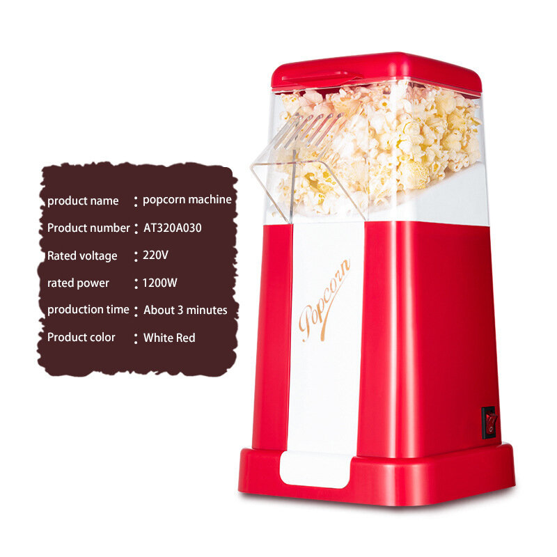 220v Uso Domestico Macchina per popcorn Aria Calda di Mais Popper Adatto Per Fai Da Te Elettrico Popcorn Popper Mini Macchina del Popcorn